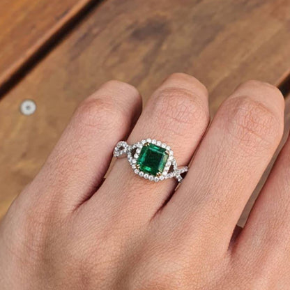 Natural Emerald and Diamond Ring - Rosendorff Diamond Jewellers