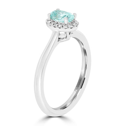 Rare Paraiba Oval Diamond Ring - Rosendorff Diamond Jewellers