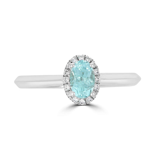 Rare Paraiba Oval Diamond Ring - Rosendorff Diamond Jewellers