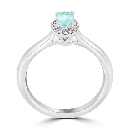 Rare Paraiba Oval Diamond Ring - Rosendorff Diamond Jewellers