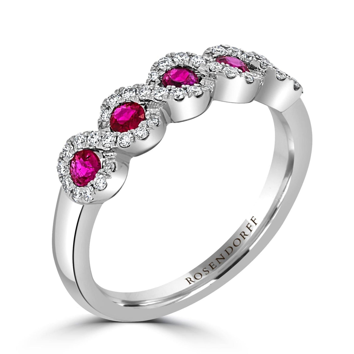 Twist Halo Ruby & Diamond Ring - Rosendorff Diamond Jewellers