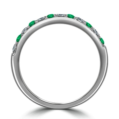 Emerald & Diamond Anniversary  Ring - Rosendorff Diamond Jewellers