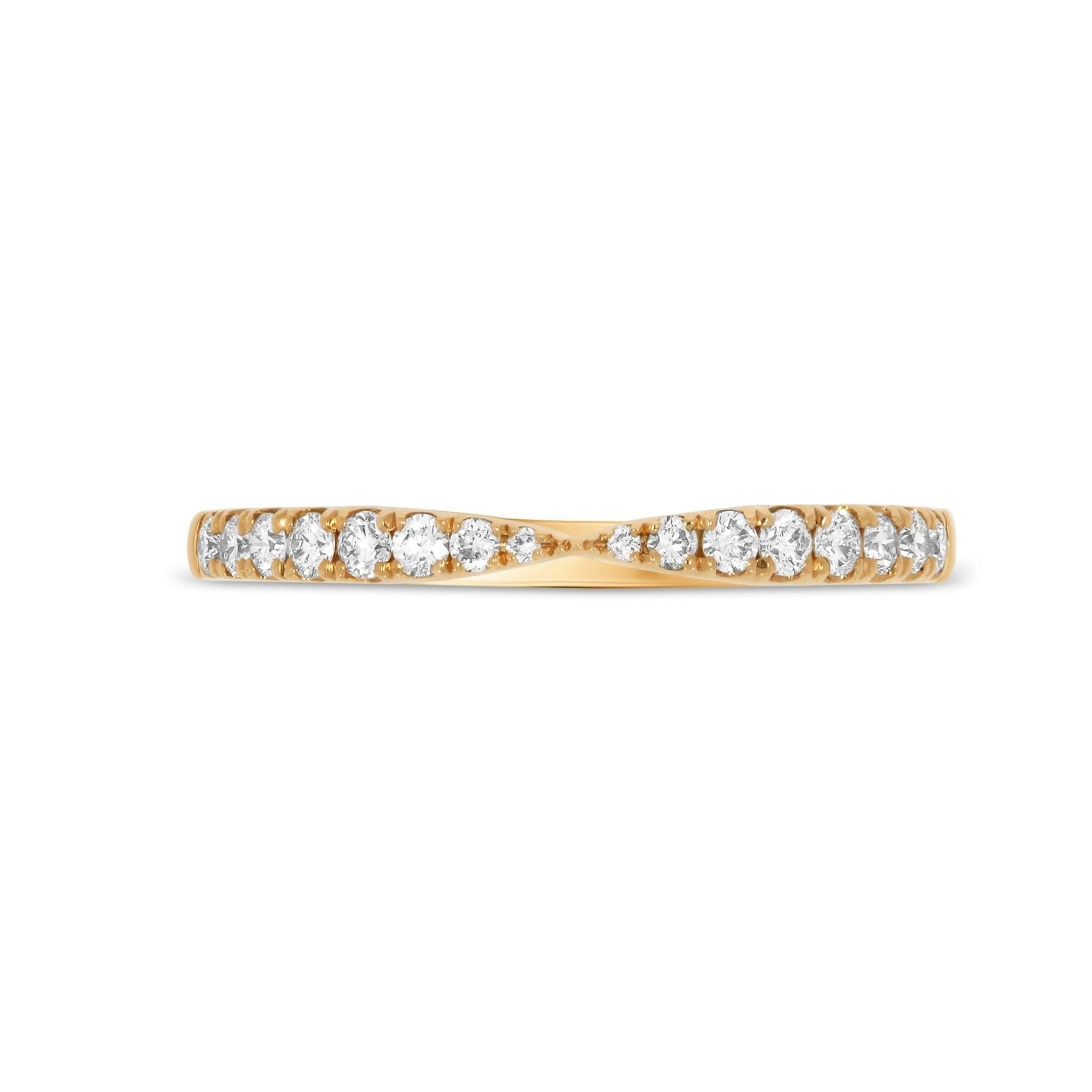 Bow-Tie Claw Set Band in Yellow Gold - Rosendorff Diamond Jewellers