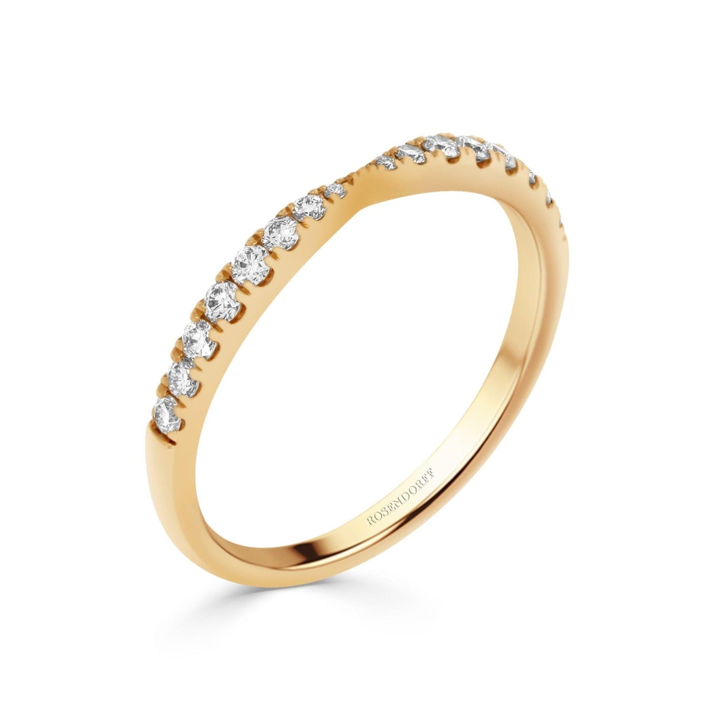 Bow-Tie Claw Set Band in Yellow Gold - Rosendorff Diamond Jewellers