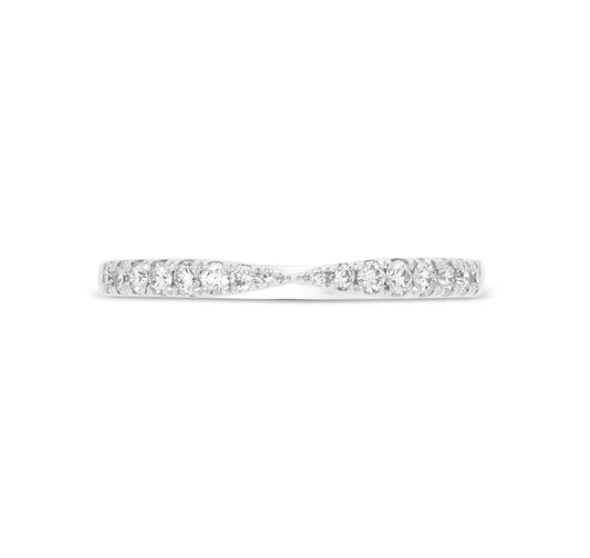 Bow-Tie Claw Set Band in White Gold - Rosendorff Diamond Jewellers