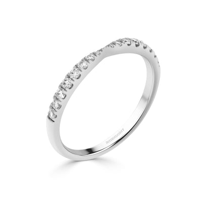 Bow-Tie Claw Set Band in White Gold - Rosendorff Diamond Jewellers