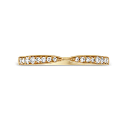 Bow-Tie Pave Set Band in Yellow Gold - Rosendorff Diamond Jewellers
