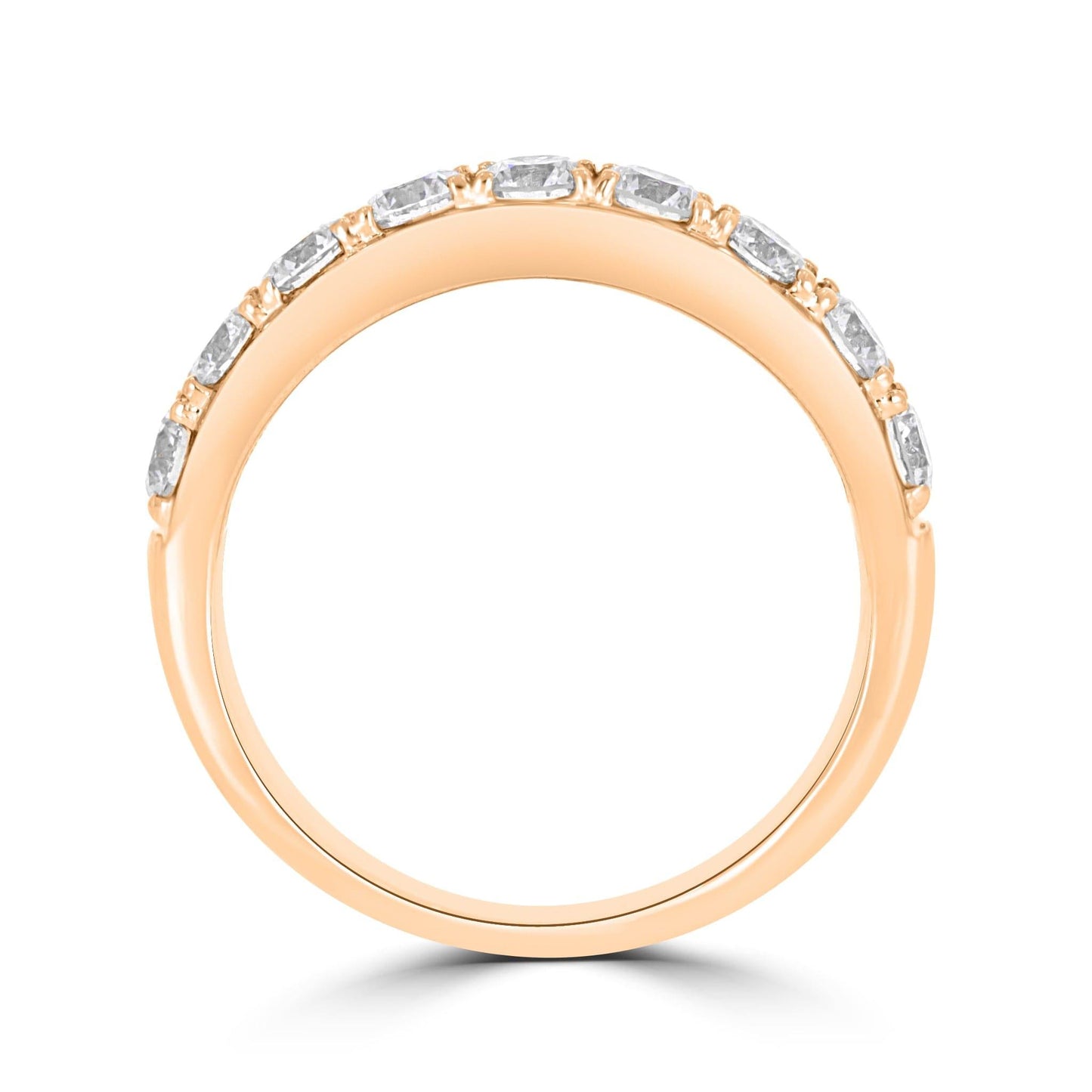 Diamond Claw Set Rose Gold Band 0.85ct - Rosendorff Diamond Jewellers