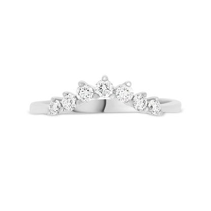 Curved Diamond Crown Ring | 18ct White Gold