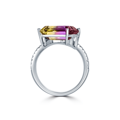 Ametrine & Diamond Wrap Ring | 18ct White Gold