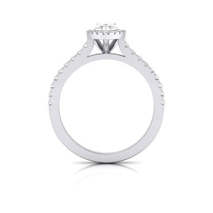 Janet Pear Diamond Halo Ring
