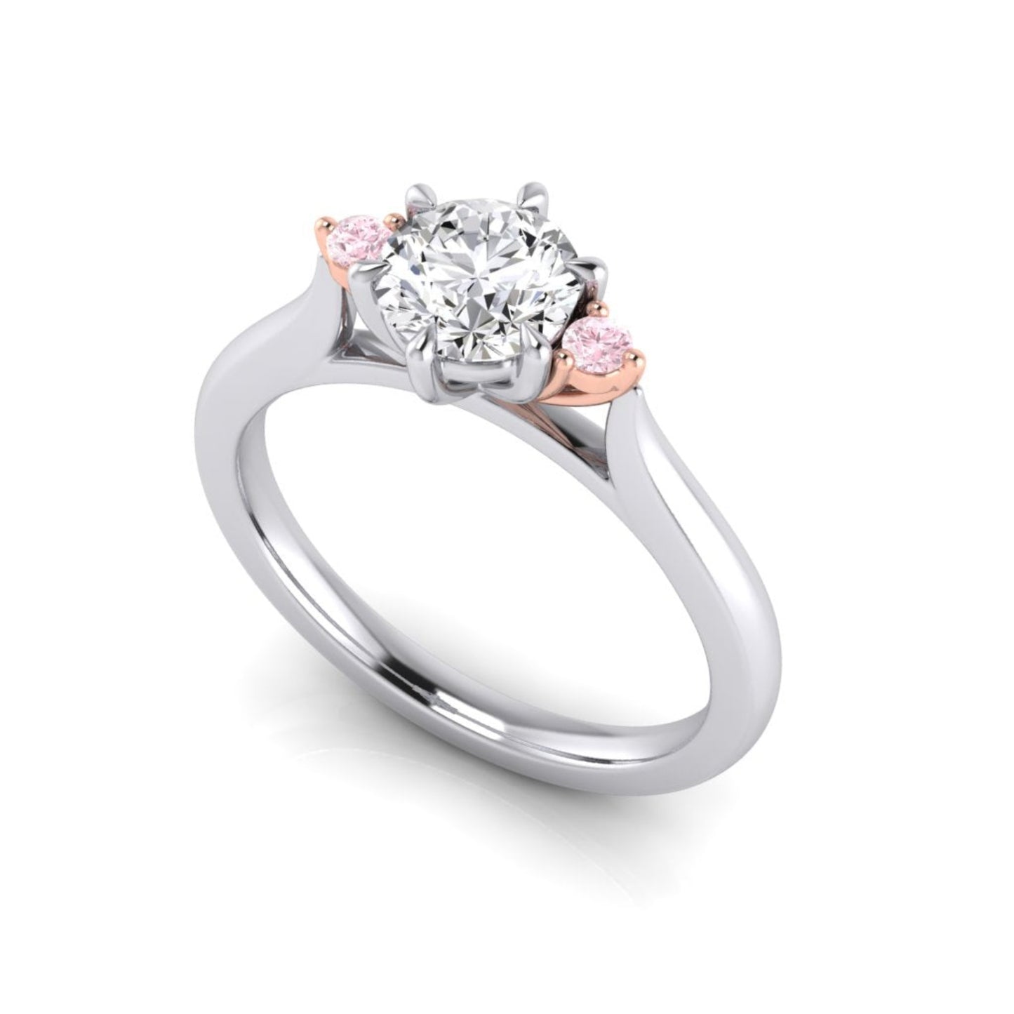 Heidi Pink Diamond Trilogy Ring