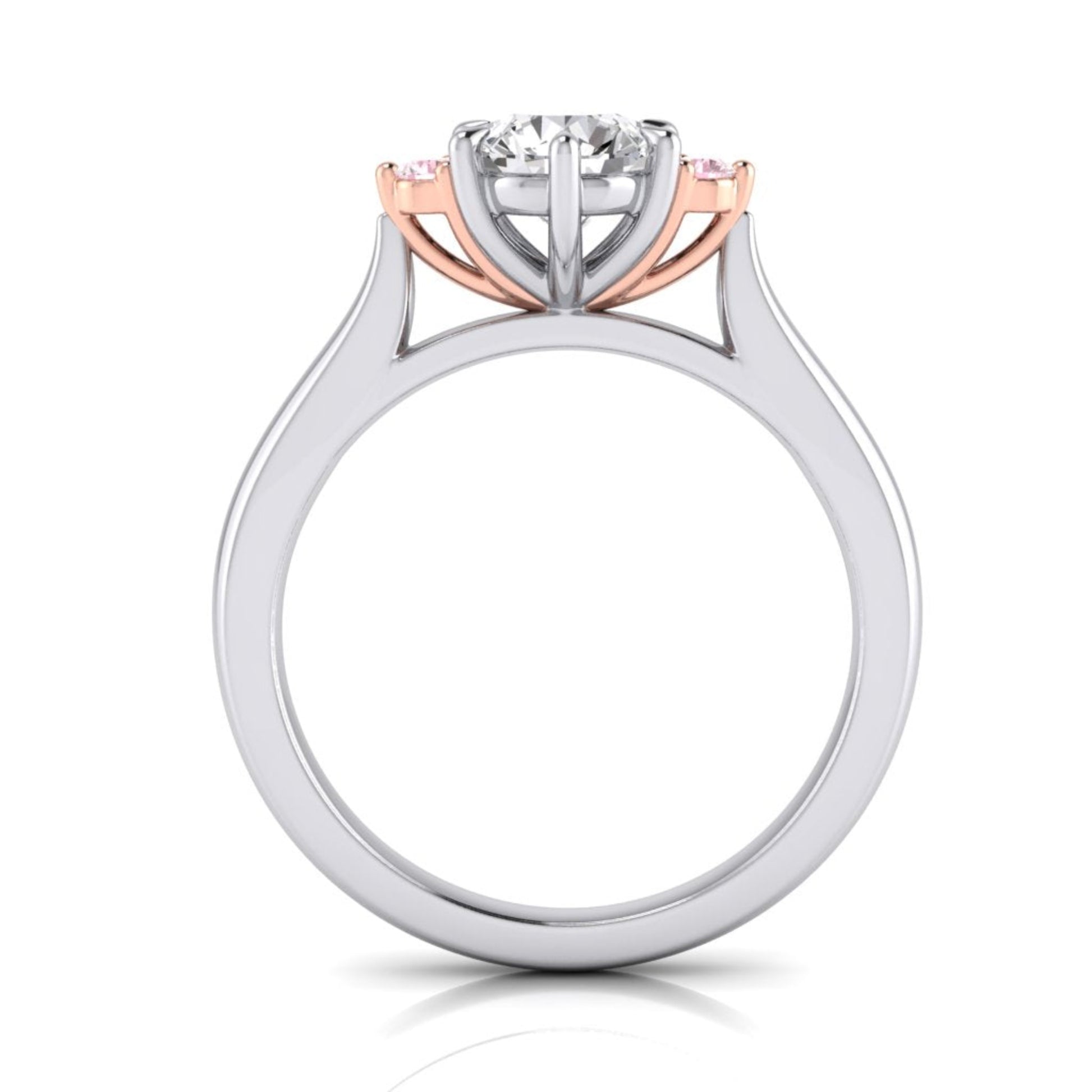 Heidi Pink & White Diamond Trilogy Ring