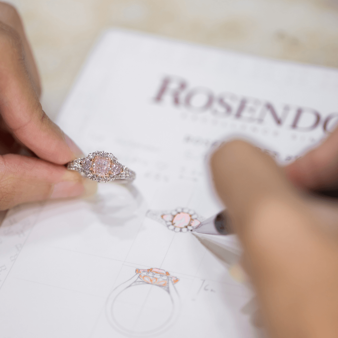 Argyle 1.02ct Fancy Pink Diamond Trilogy Ring - Rosendorff Diamond Jewellers