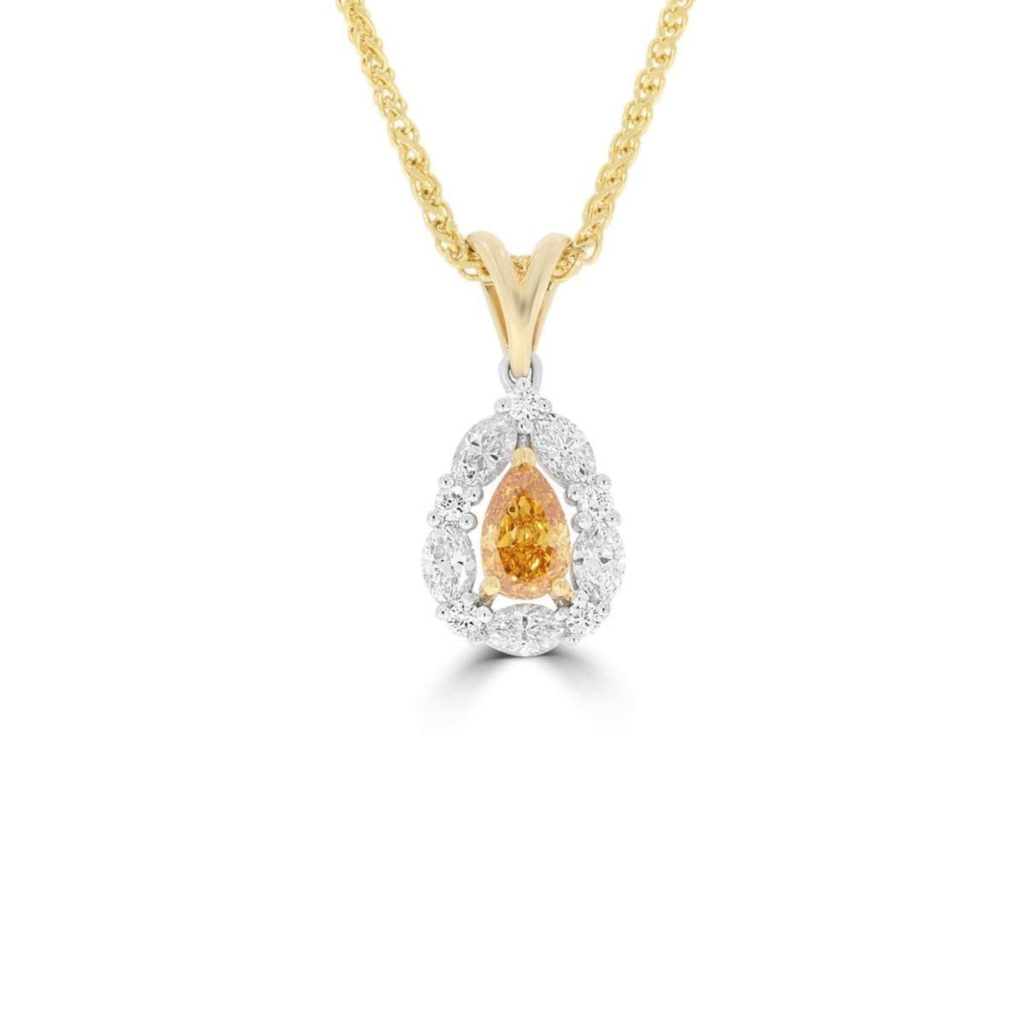 Fancy Vivid Yellowish Orange Diamond Pendant - Rosendorff Diamond Jewellers