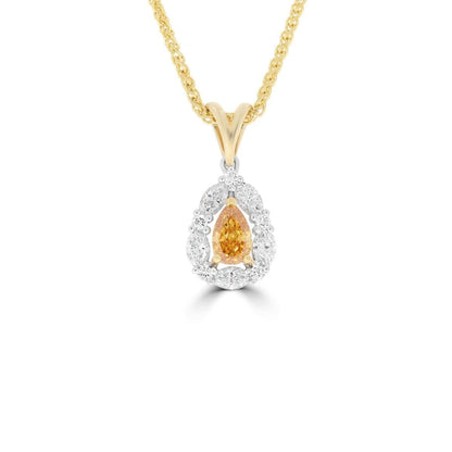 Fancy Vivid Yellowish Orange Diamond Pendant - Rosendorff Diamond Jewellers