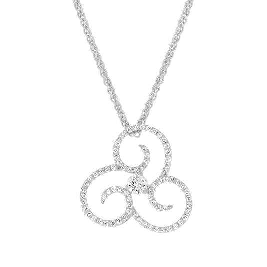 Fancy Swirl Diamond Pendant in White Gold - Rosendorff Diamond Jewellers