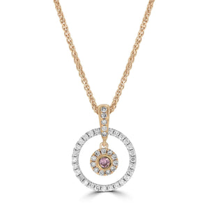 Argyle Certified 0.10ct Pink Diamond Circle Pendant