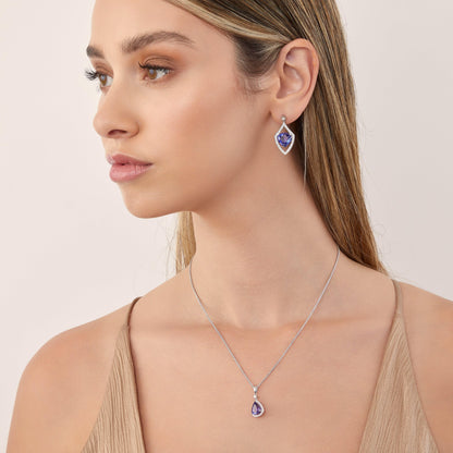 Tanzanite and Diamond Drop Earrings - Rosendorff Diamond Jewellers