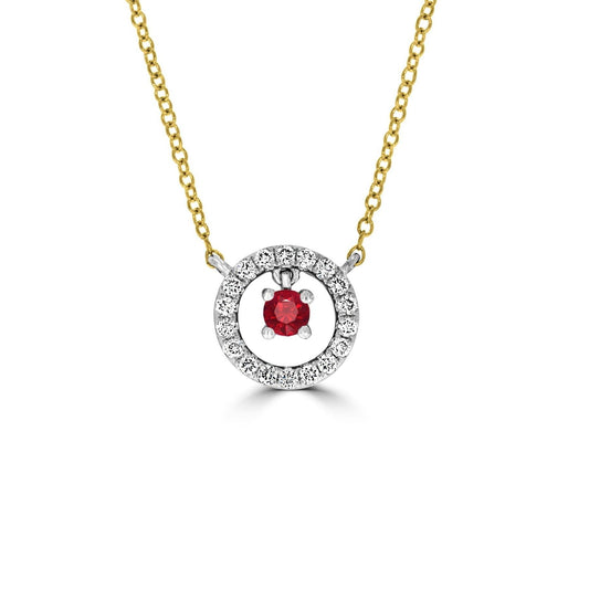 Floating Halo Ruby & Diamond Pendant - Rosendorff Diamond Jewellers