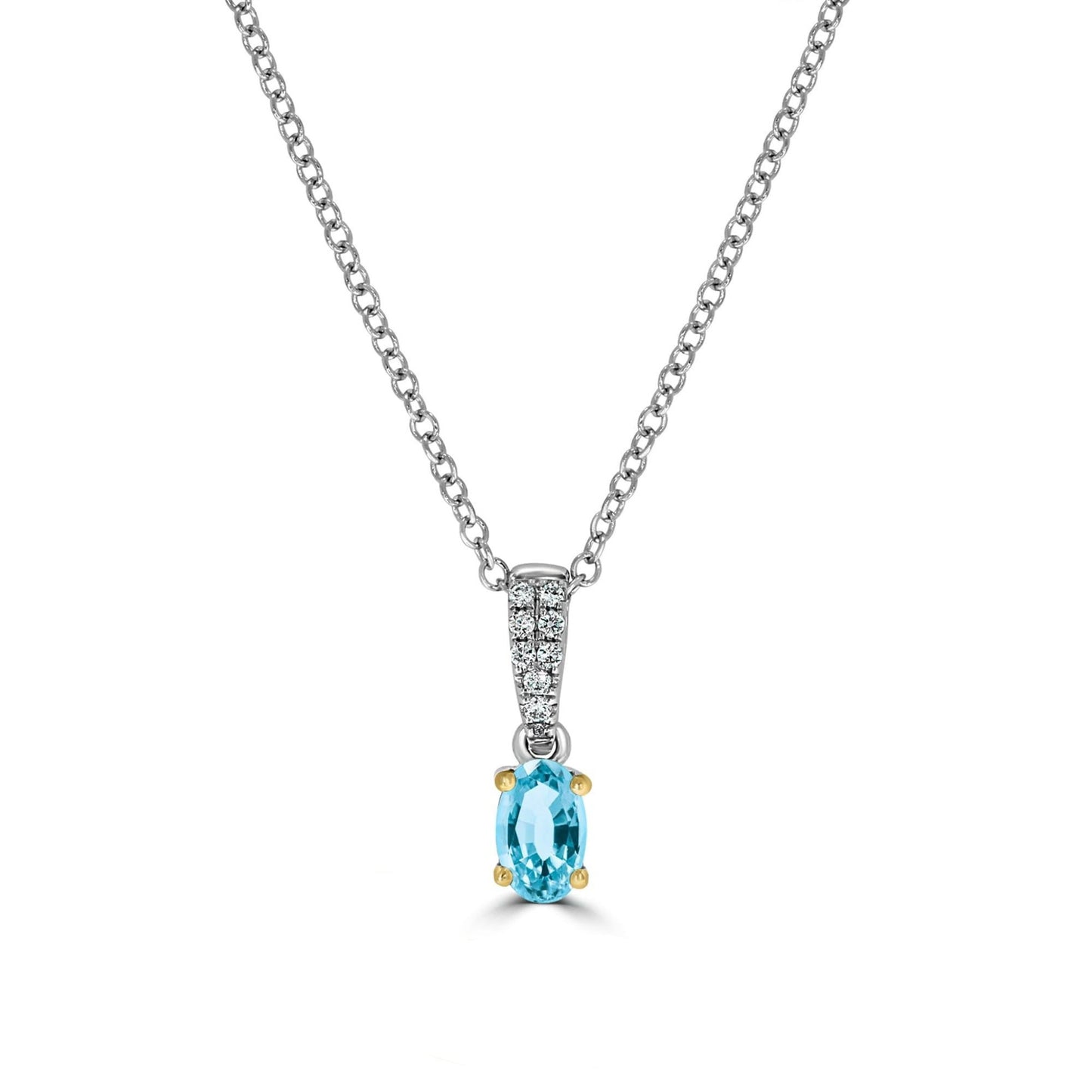 Aquamarine Diamond Pavé Pendant - Rosendorff Diamond Jewellers