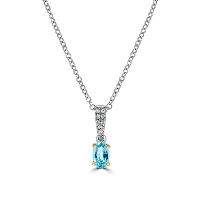 Aquamarine Diamond Pavé Pendant - Rosendorff Diamond Jewellers