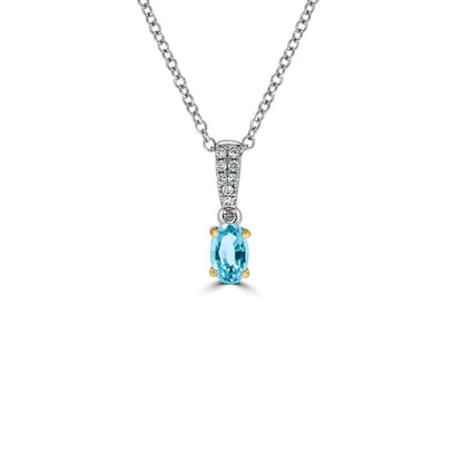 Aquamarine Diamond Pavé Pendant - Rosendorff Diamond Jewellers