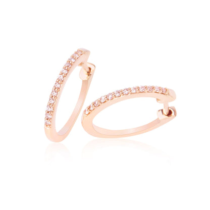 Eminence Pinks Diamond Claw Set Hoops - Rosendorff Diamond Jewellers