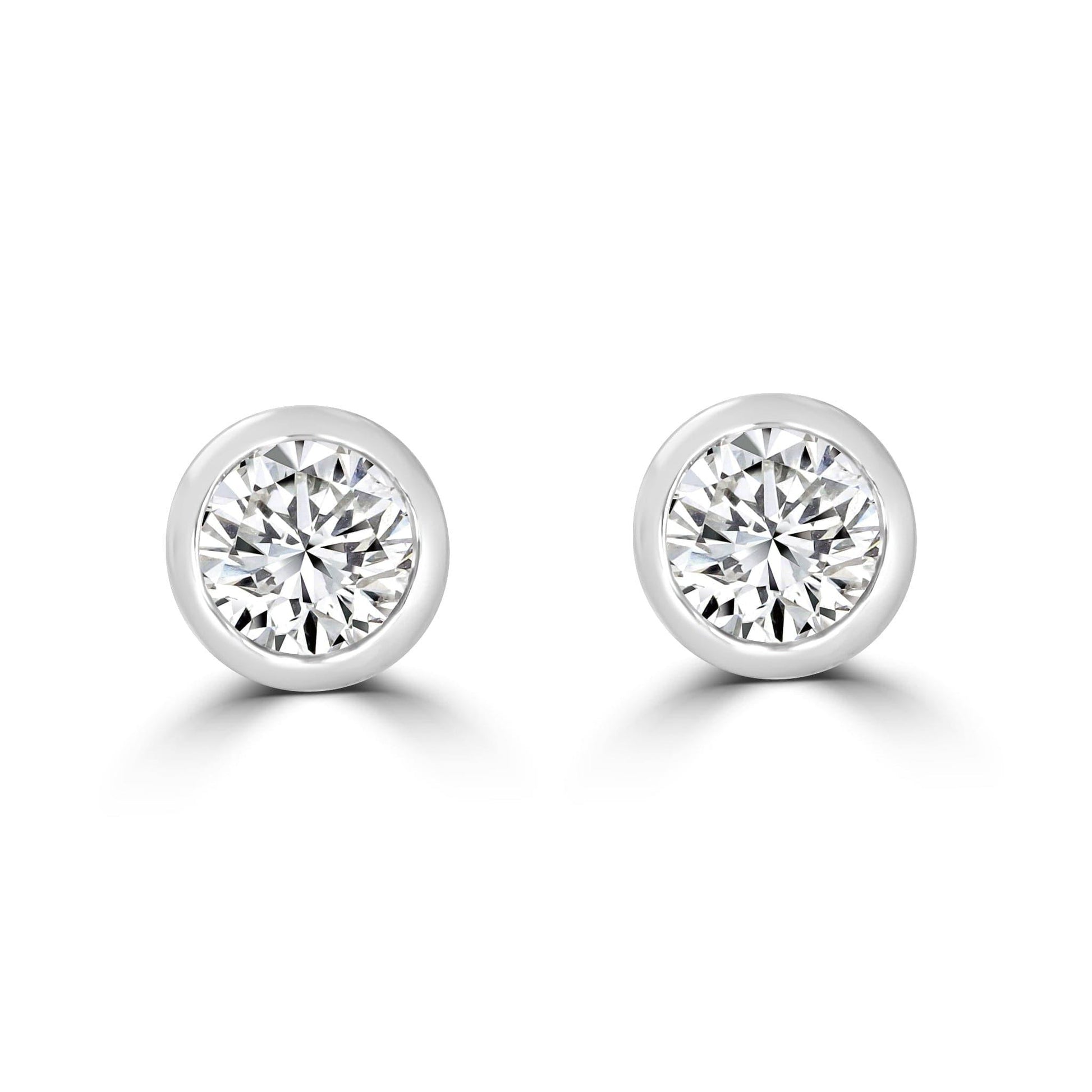Bezel Diamond Earrings 0.30tcw | 18ct White Gold - Rosendorff Diamond Jewellers