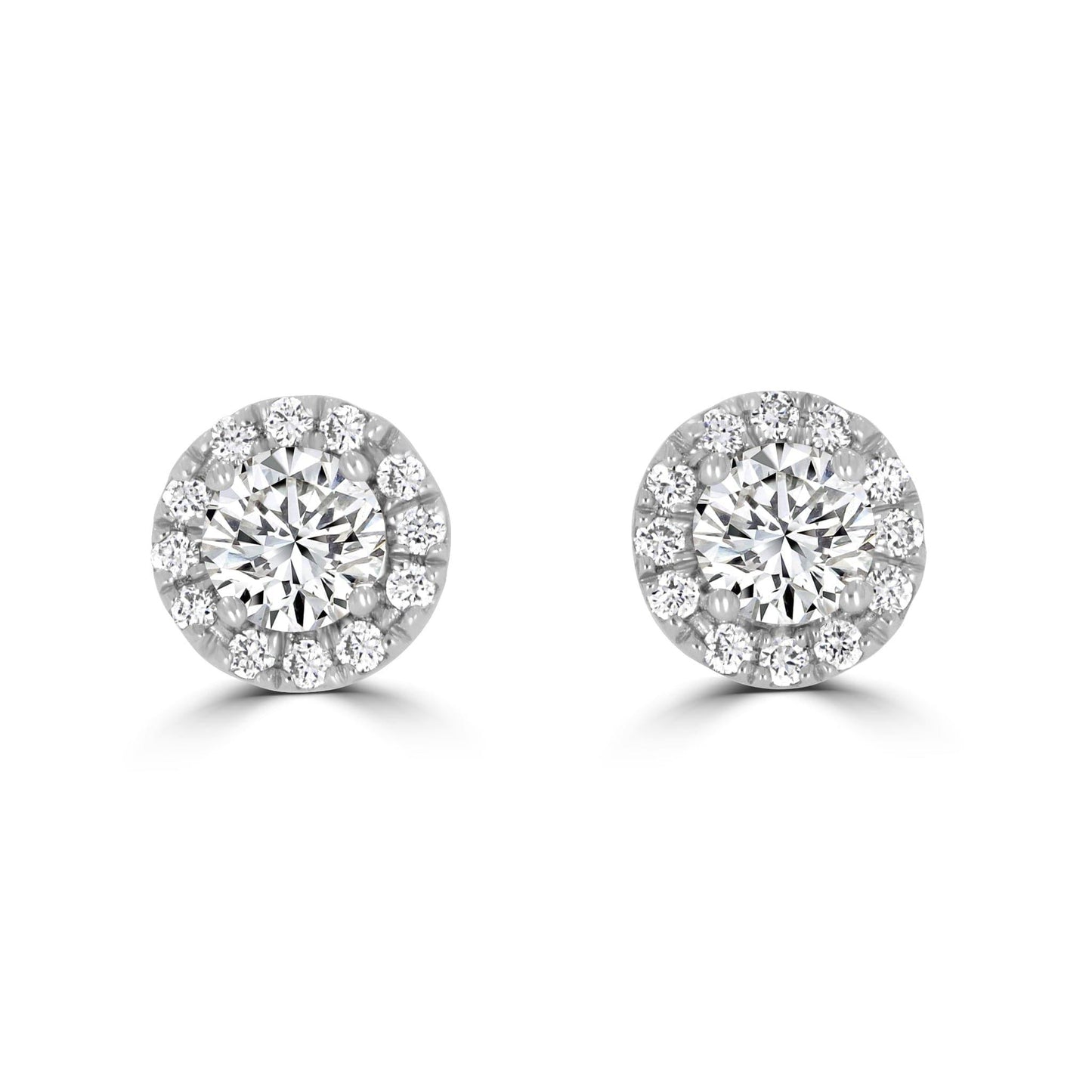 Halo Diamond Earrings 0.50tcw | White Gold - Rosendorff Diamond Jewellers