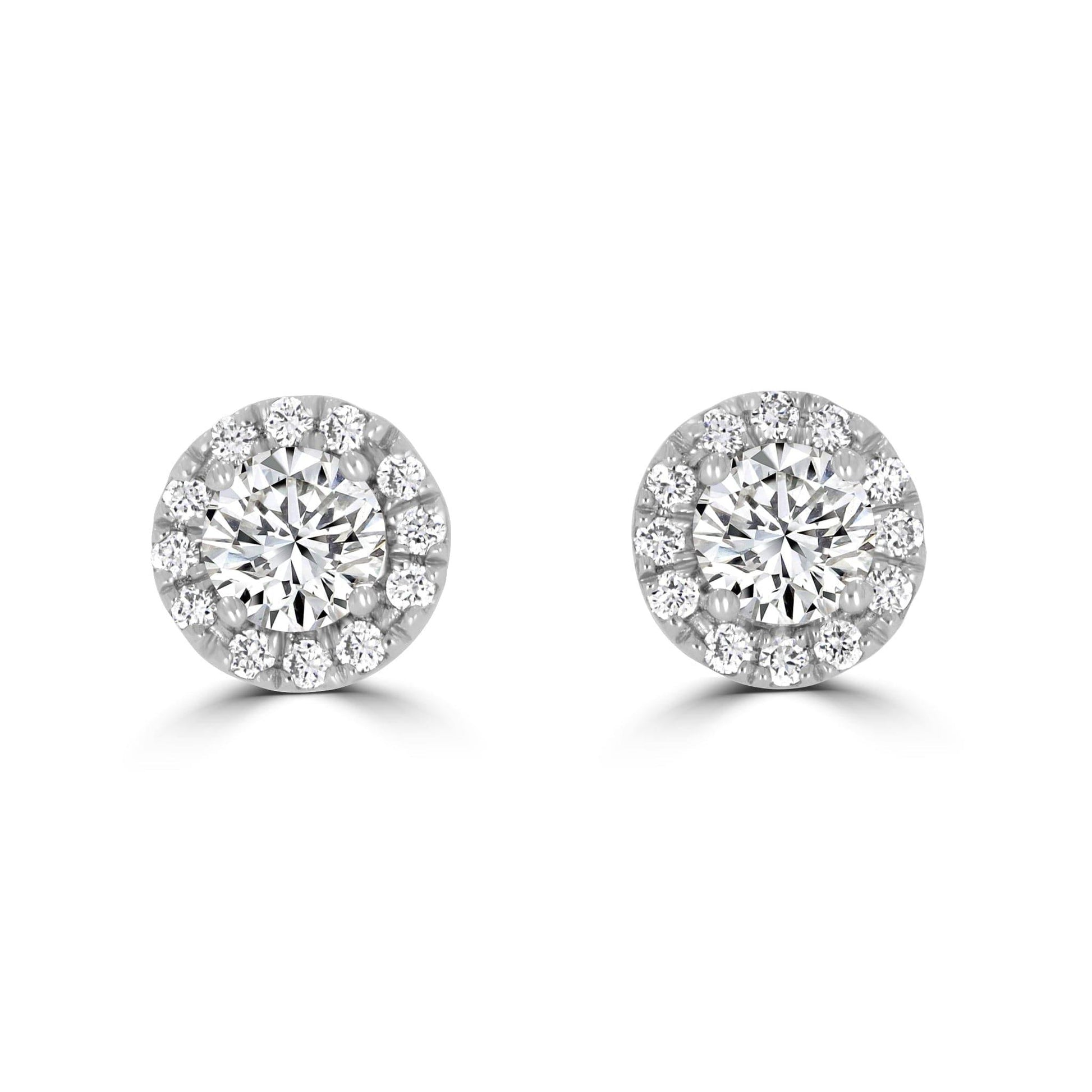 Halo Diamond Earrings 0.50tcw | White Gold - Rosendorff Diamond Jewellers