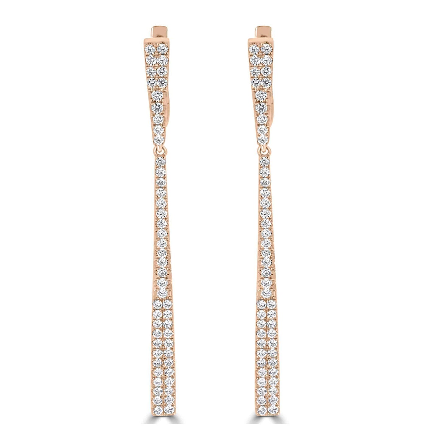 Diamond Bar Drop Earrings | 18ct Yellow Gold - Rosendorff Diamond Jewellers