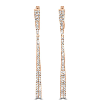 Diamond Bar Drop Earrings | 18ct Yellow Gold - Rosendorff Diamond Jewellers
