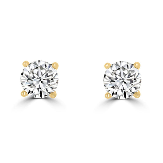 Timeless Diamond Earrings 0.80tcw | Yellow Gold (4 claw) - Rosendorff Diamond Jewellers