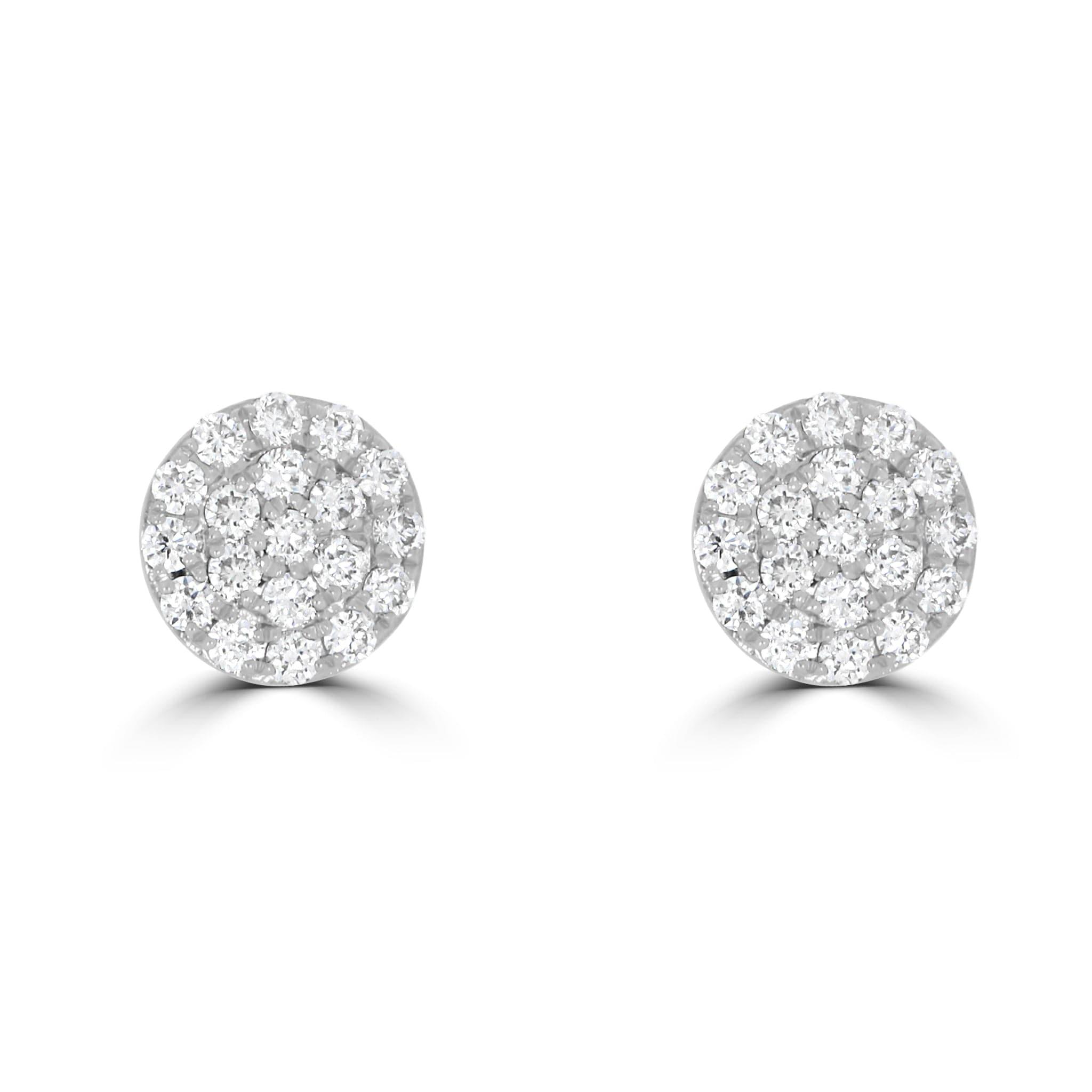 Diamond halo deals cluster stud earrings