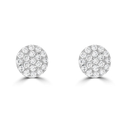 Diamond Cluster Stud Earrings | 18ct White Gold - Rosendorff Diamond Jewellers