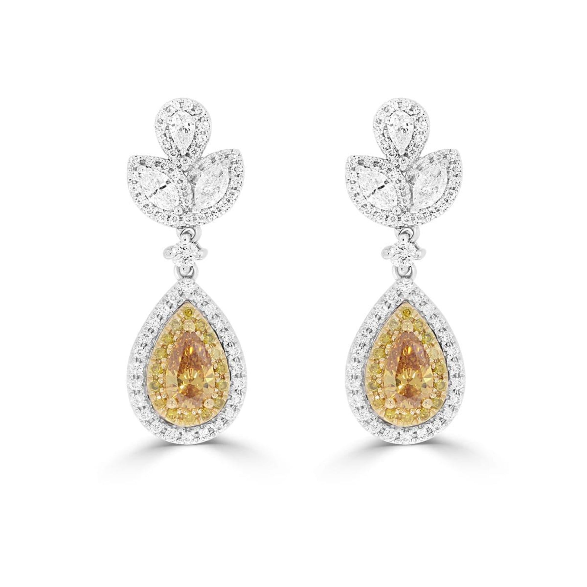 Natural Fancy Deep Yellow-Orange Earrings - Rosendorff Diamond Jewellers