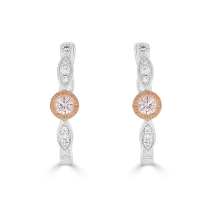 Argyle Pink Diamond Hoop Earrings - Rosendorff Diamond Jewellers
