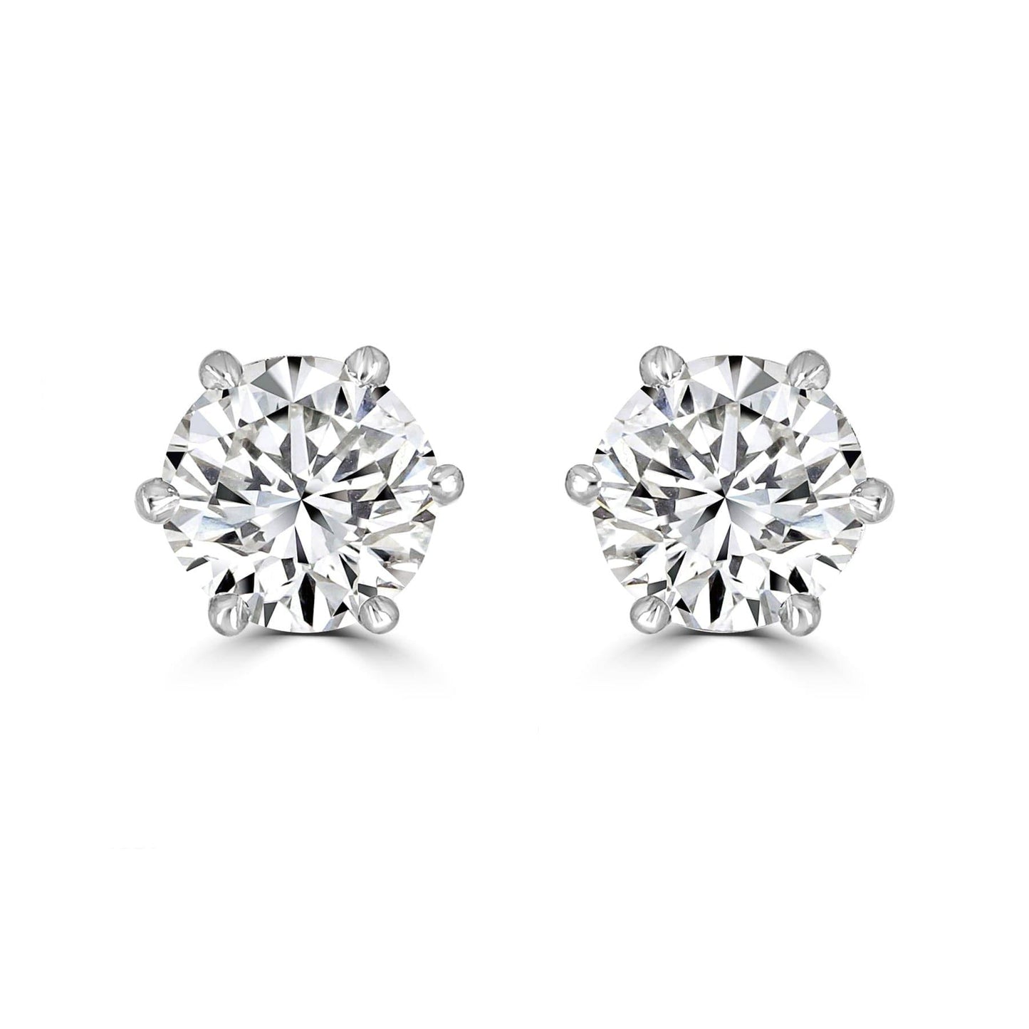 Timeless Diamond Earrings 1.40tcw | White Gold (6 claw) - Rosendorff Diamond Jewellers