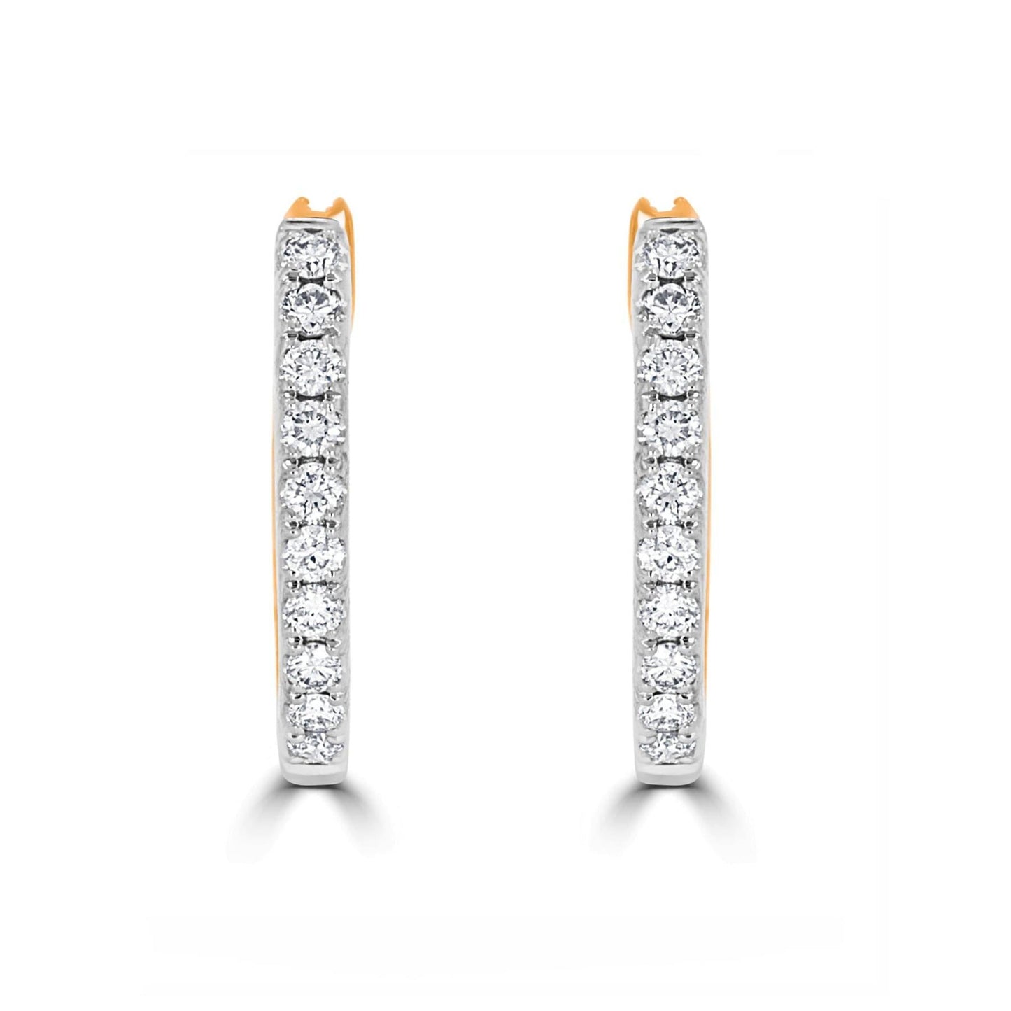 Pink & White Diamond Hoop Earrings - Rosendorff Diamond Jewellers