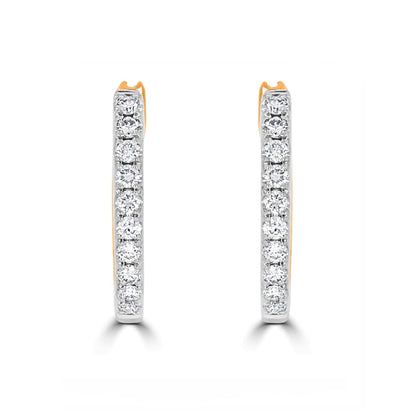 Pink & White Diamond Hoop Earrings - Rosendorff Diamond Jewellers