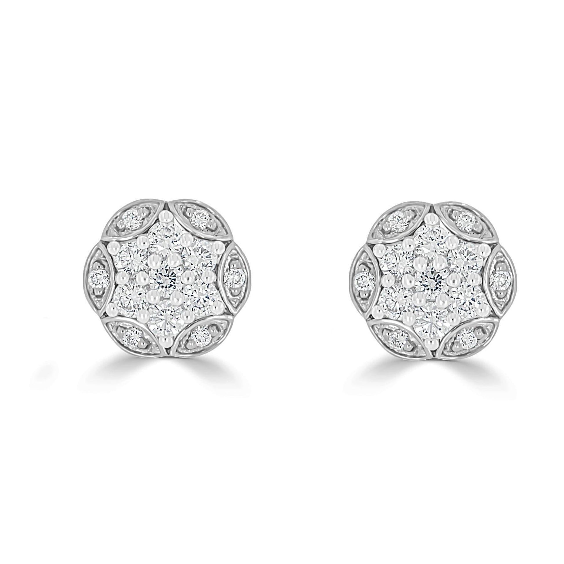 Hex Cluster Diamond Stud Earrings1