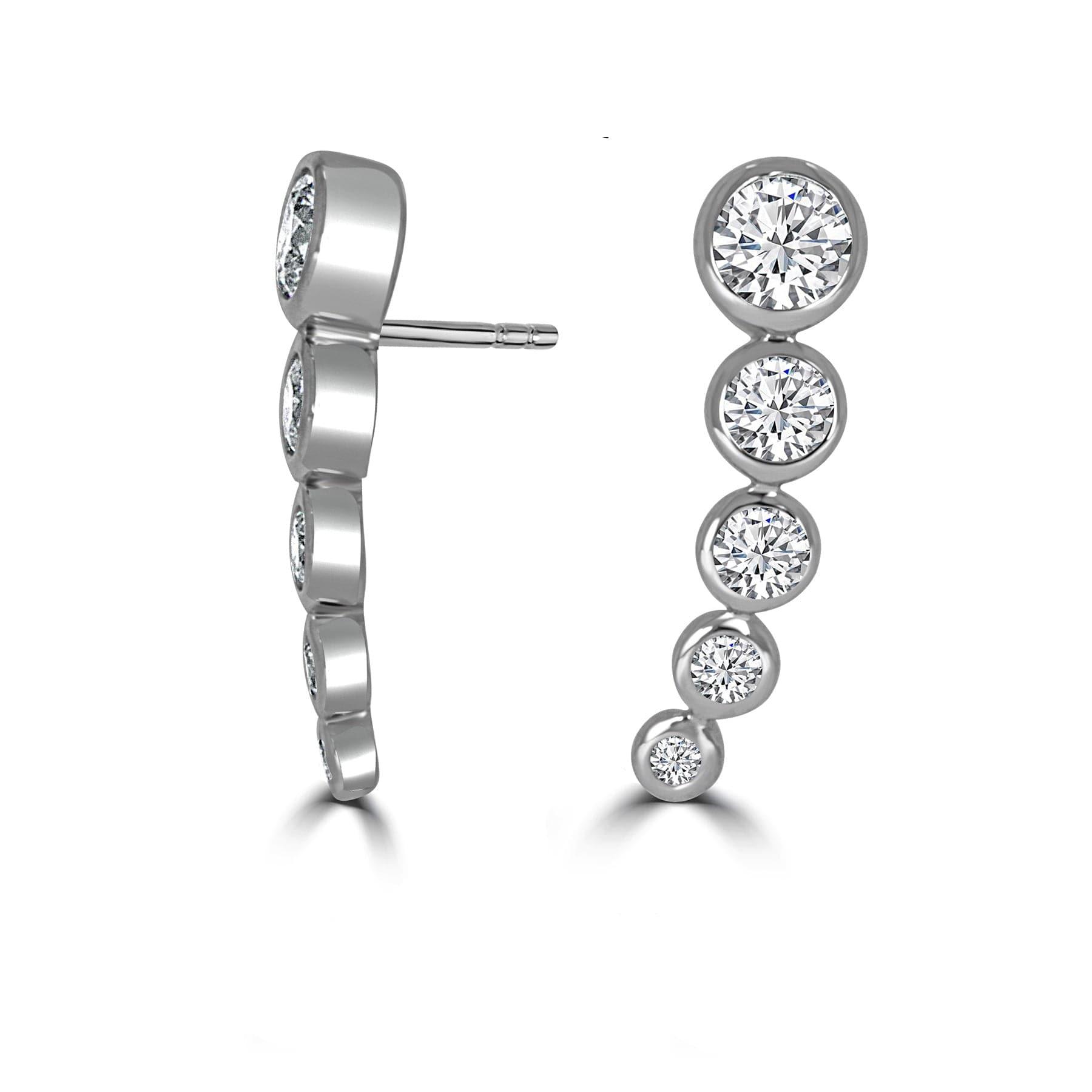 Bezel Curve Diamond Earrings - Rosendorff Diamond Jewellers