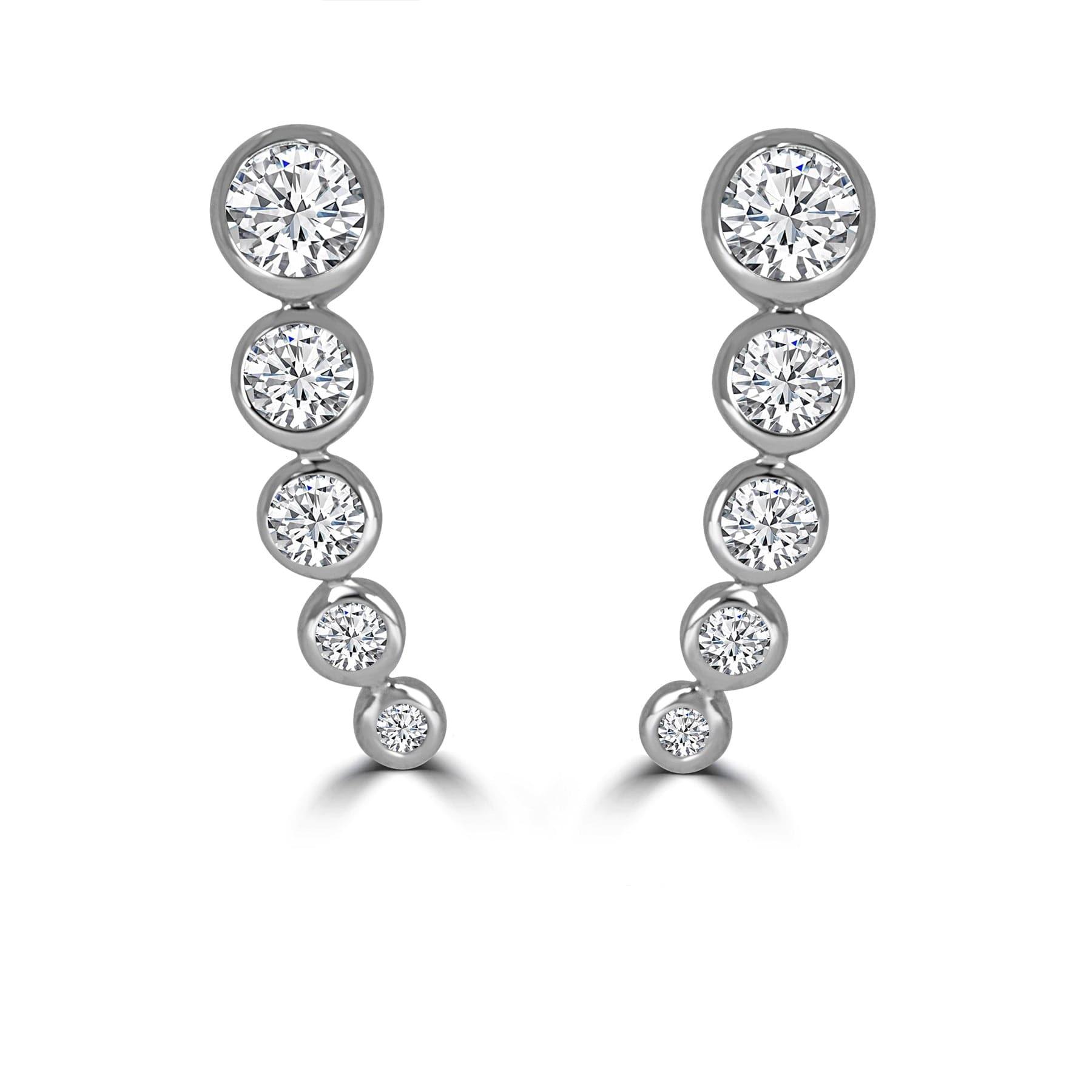 Bezel Curve Diamond Earrings - Rosendorff Diamond Jewellers