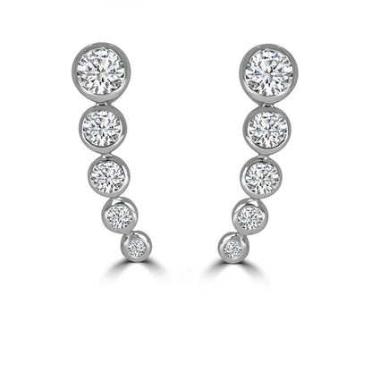 Bezel Curve Diamond Earrings - Rosendorff Diamond Jewellers