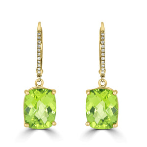 Peridot & Diamond Drop Earrings