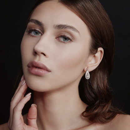 Pear Morganite and Diamond Earrings - Rosendorff Diamond Jewellers
