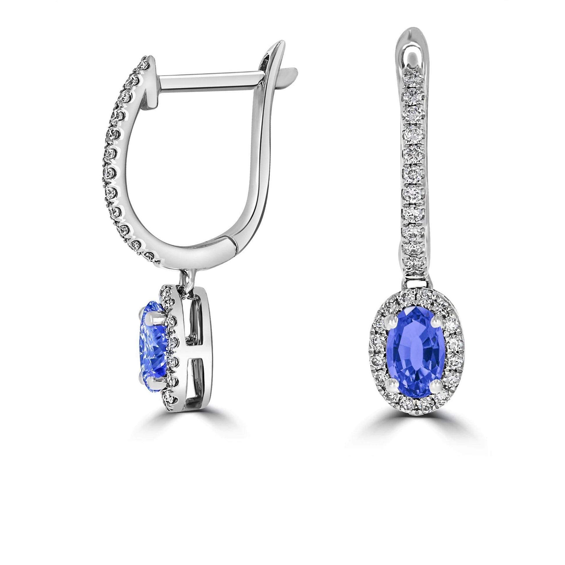 Sapphire Diamond Drop Earrings - Rosendorff Diamond Jewellers