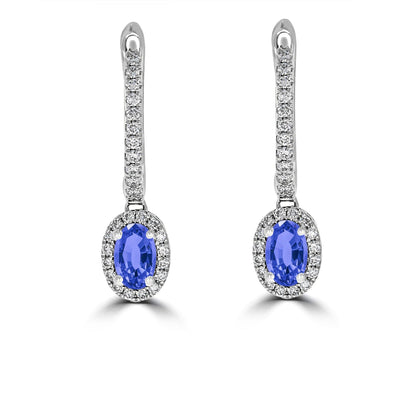 Sapphire Diamond Drop Earrings - Rosendorff Diamond Jewellers