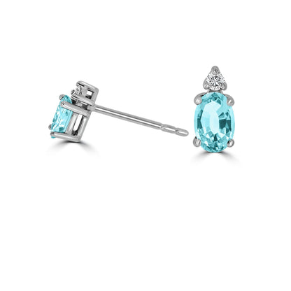 Aquamarine Diamond Stud Earrings - Rosendorff Diamond Jewellers